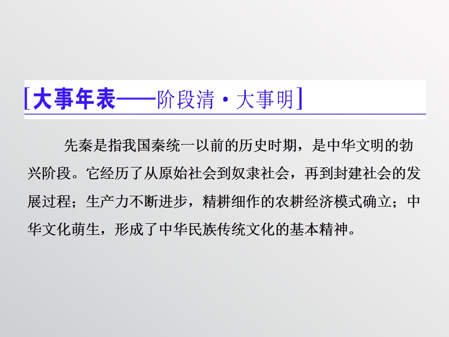 2016届高三历史二轮复习 第一部分 模块一 农业文明时代的中国和世界 第2步 通史整合(一) 先秦时期——中华文明的勃兴 课件.ppt_第2页