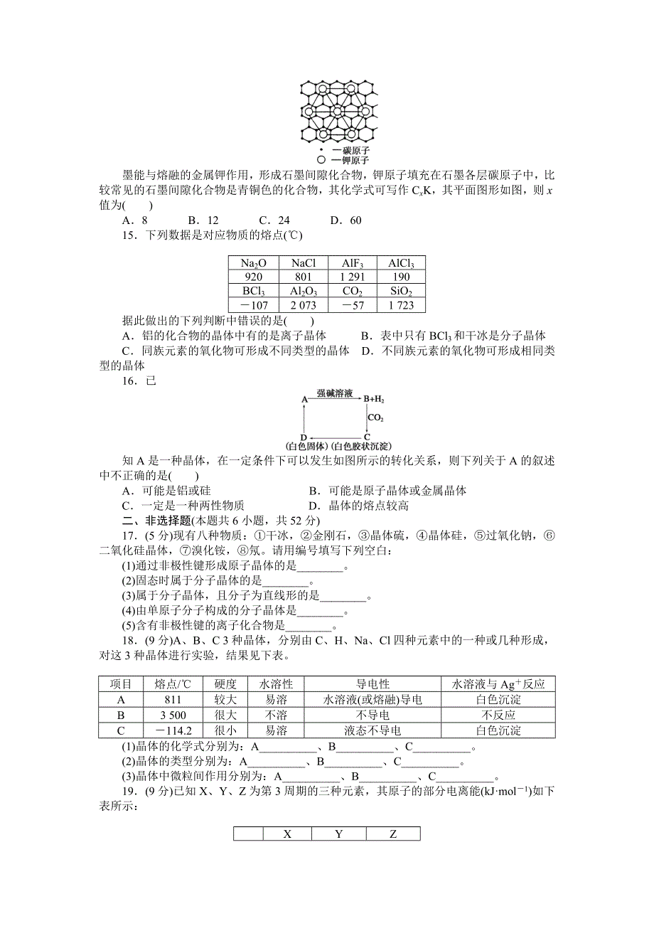 2014-2015学年高二化学苏教版选修3单元检测：专题3 微粒间作用力与物质性质 WORD版含解析.docx_第3页