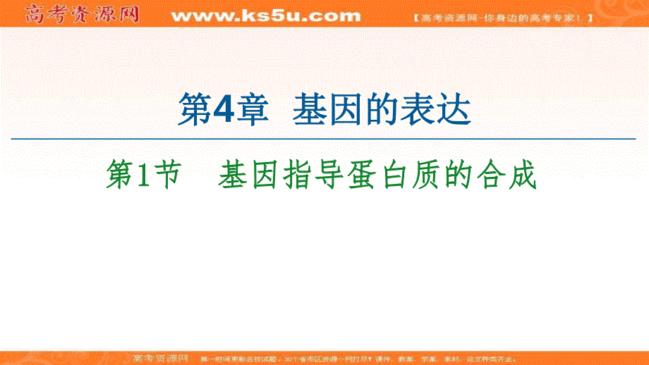 2020-2021学年人教版生物必修2课件：第4章 第1节　基因指导蛋白质的合成 .ppt_第1页