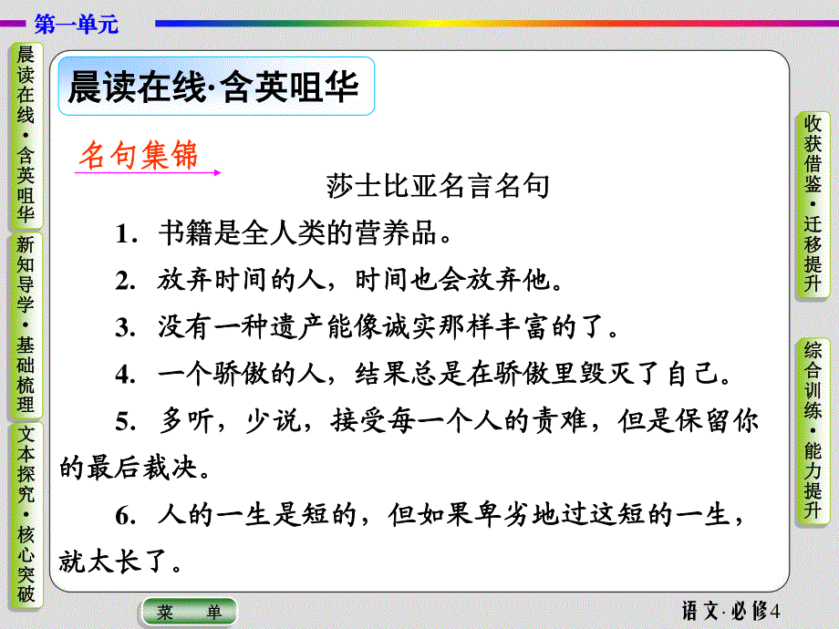 2019-2020学年人教版语文必修四抢分教程课件：第一单元（第3课）　哈姆莱特 .ppt_第2页