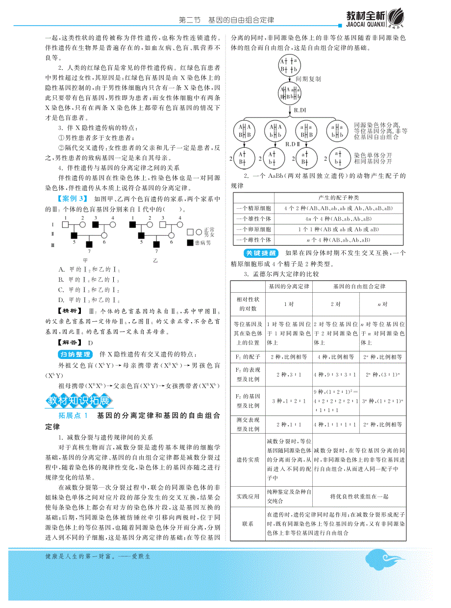 2014年高中生物人教版必修二试题：第三章第二节 基因的自由组合定律·高中生物苏教版必修2-深度解析 PDF版含解析.pdf_第3页