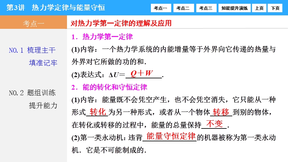 2017届高三物理新课标一轮复习课时练课件：第11章-第3讲　热力学定律与能量守恒 .ppt_第2页