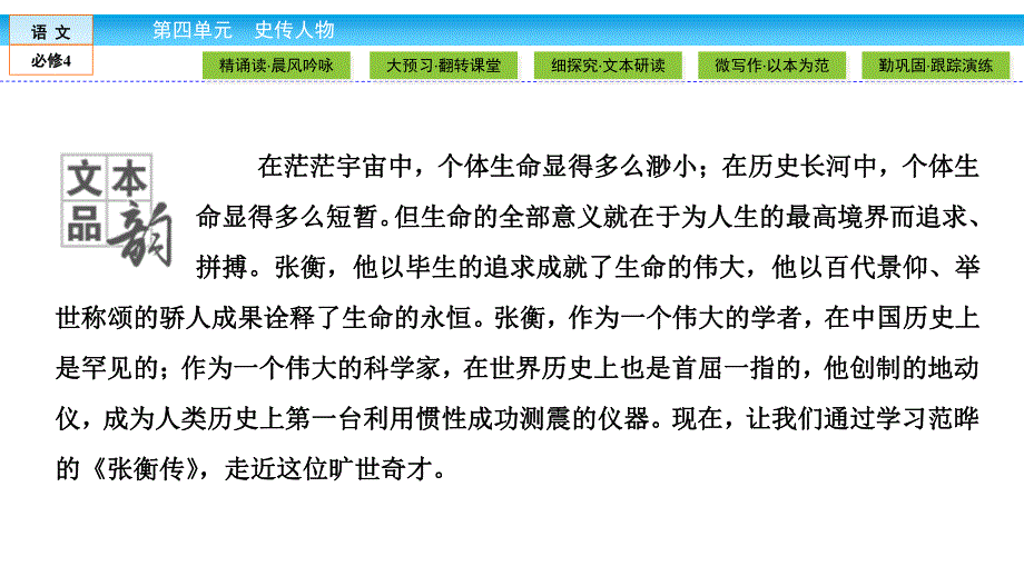 2019-2020学年人教版语文必修四培优学案课件：4-13　张衡传 .ppt_第2页