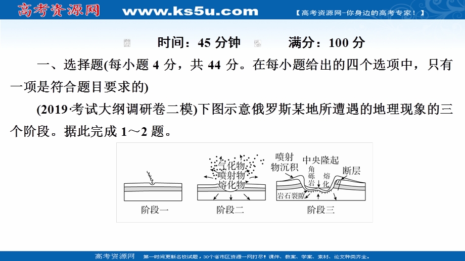 2020届高考地理大二轮专题复习冲刺地理（经典版）课件：第一编 专题五 地壳及其运动 专题综合检测5 .ppt_第2页