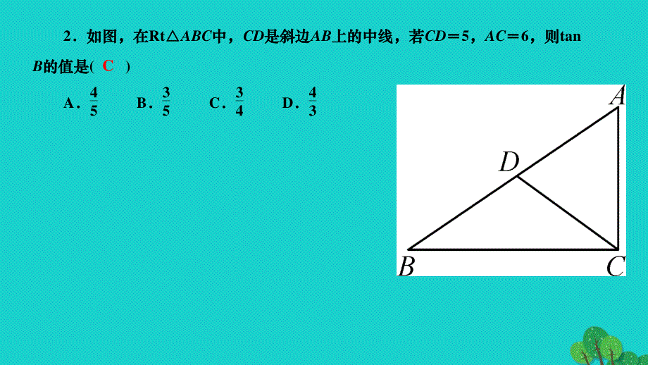 2022九年级数学下册 第二十八章 锐角三角函数专题训练(十一)求锐角三角函数值的常用方法作业课件（新版）新人教版.ppt_第3页