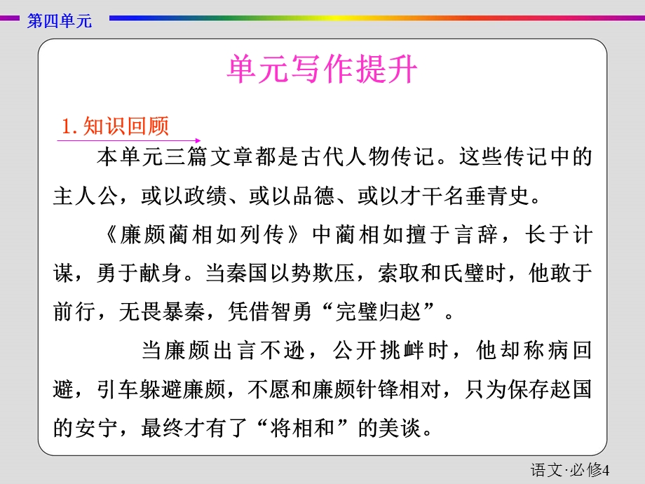 2019-2020学年人教版语文必修四抢分教程课件：第四单元 单元写作提升 .ppt_第1页