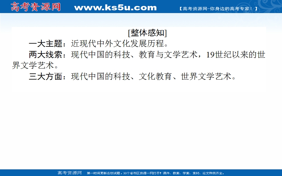 2021全国统考历史人教版一轮复习课件：单元高效整合 第十五单元　现代中国的科技、教育与文学艺术和19世纪以来的世界文学艺术 .ppt_第3页