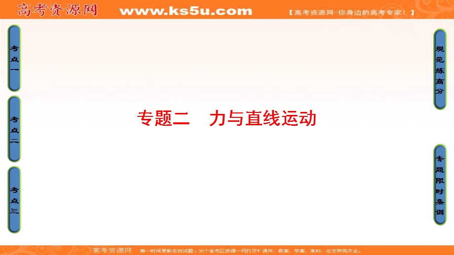 2017届高三物理（通用版）二轮复习课件：专题2 力与直线运动 .ppt_第1页