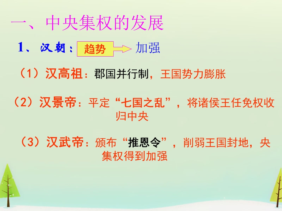 2015-2016学年高一历史：第3课 从汉至元政治制度的演变同课异构课件1 新人教版必修1 .ppt_第3页