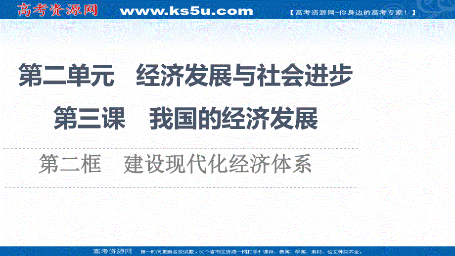 2021-2022学年新教材政治部编版必修2课件：第2单元 第3课 第2框　建设现代化经济体系 .ppt_第1页