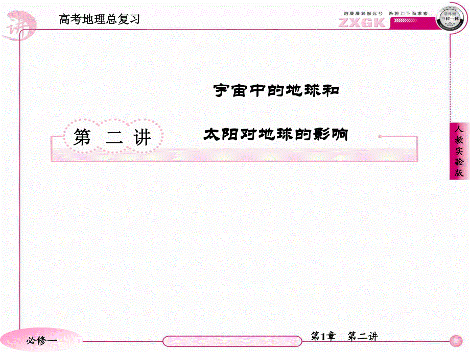 2013届高三地理一轮复习课件：1.2宇宙中的地球和太阳对地球的影响（人教版必修1）.ppt_第3页