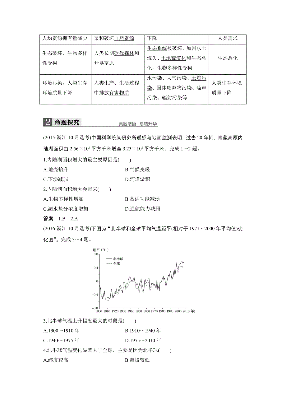 2018版浙江省高考地理《选考总复习》配套文档：必修Ⅱ第4章 第32讲 人类面临的主要环境问题 WORD版含解析.docx_第2页