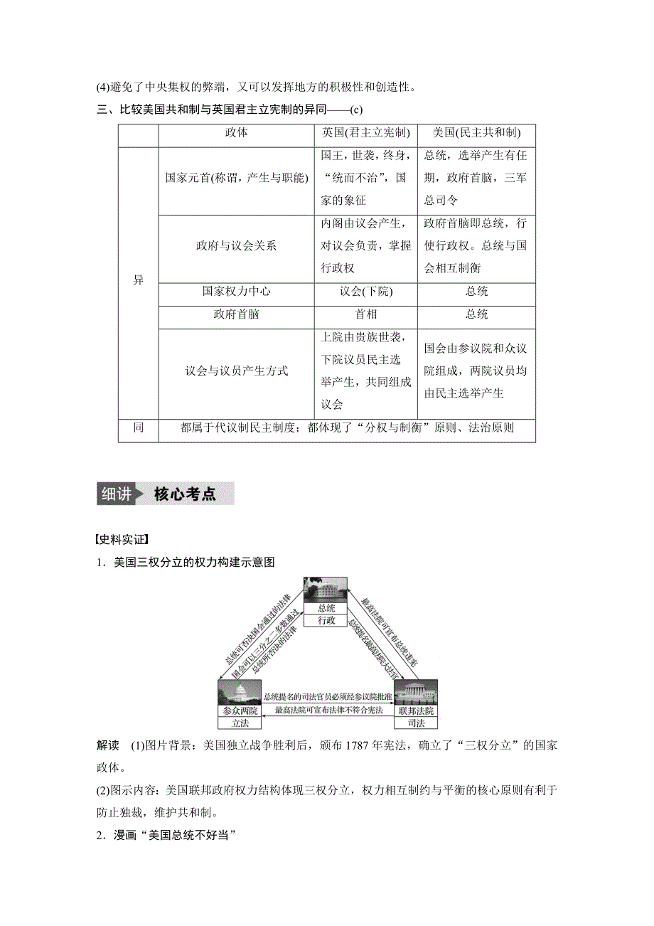 2018版浙江省高考历史《选考总复习》配套文档：专题6 考点15 美国1787年宪法 WORD版含解析.docx_第2页