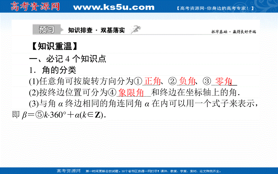 2021全国统考数学（文）人教版一轮课件：4-1 任意角和弧度制及任意角的三角函数 .ppt_第2页