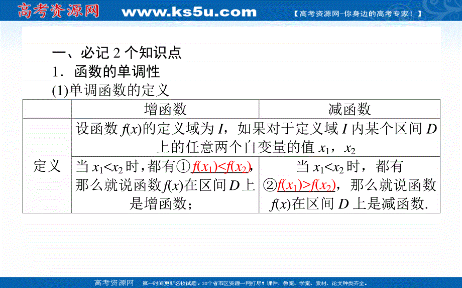 2021全国统考数学（文）人教版一轮课件：2-2 函数的单调性与最值 .ppt_第2页