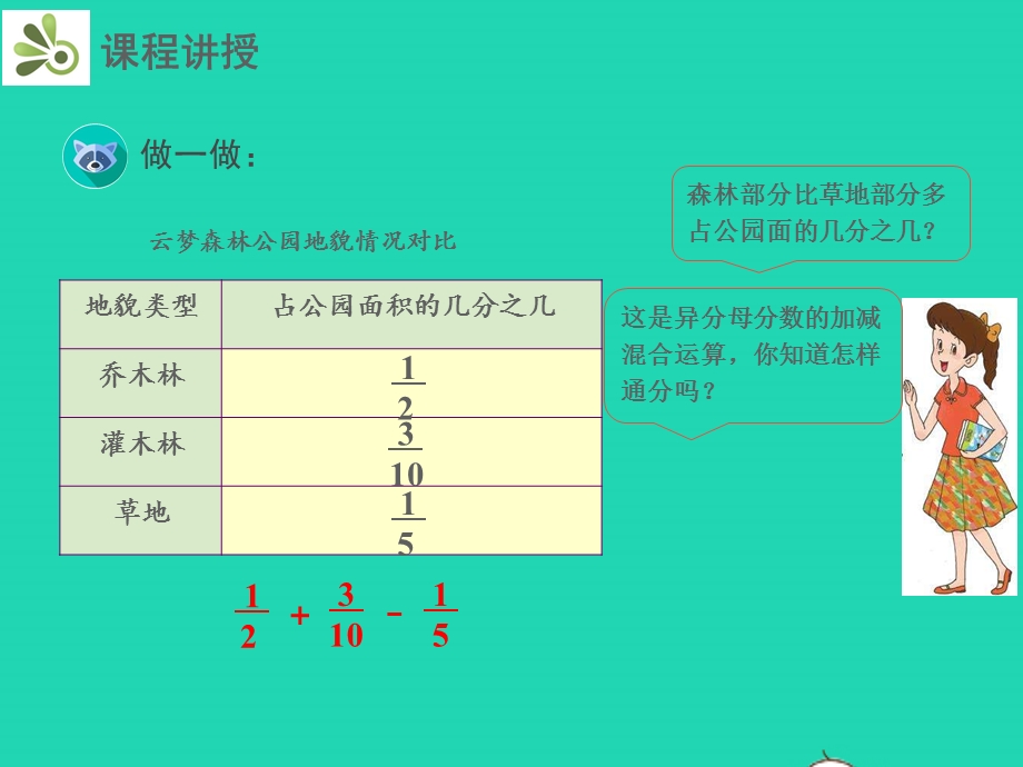 五年级数学下册 第6章 分数的加法和减法 3 分数加减混合运算教学课件 新人教版.pptx_第3页