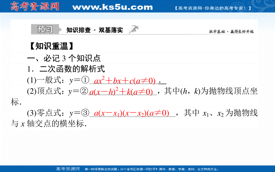 2021全国统考数学（理）人教版一轮课件：2-4 二次函数与幂函数 .ppt_第2页