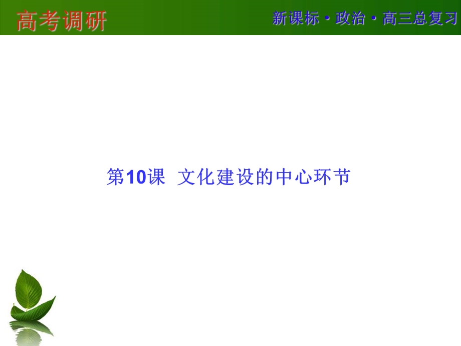 2016届高三政治一轮复习课件：必3-10 .ppt_第1页