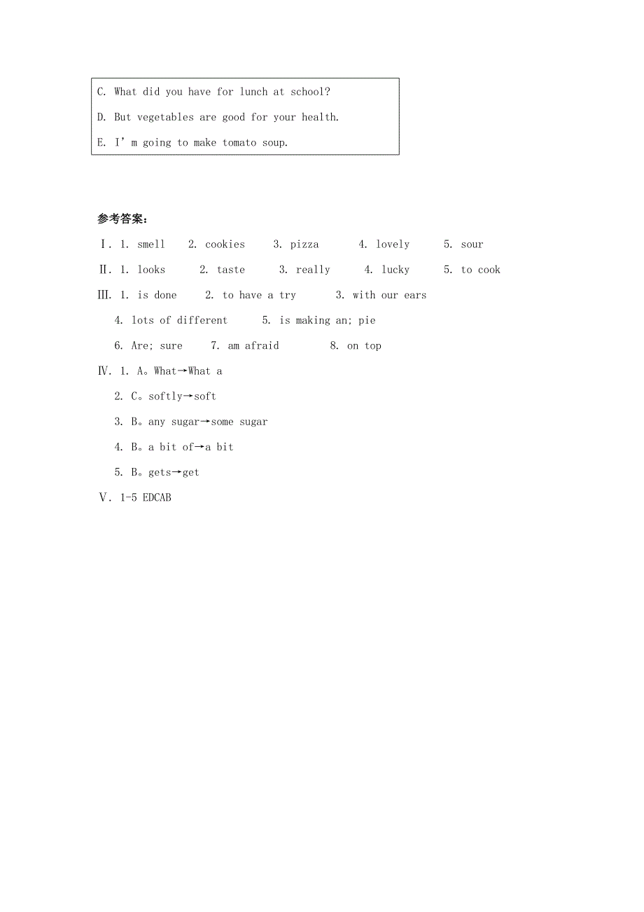 八年级英语下册Module1FeelingsandimpressionsUnit1Itsmellsdelicious同步测试无答案新版外研版202106101124.doc_第3页