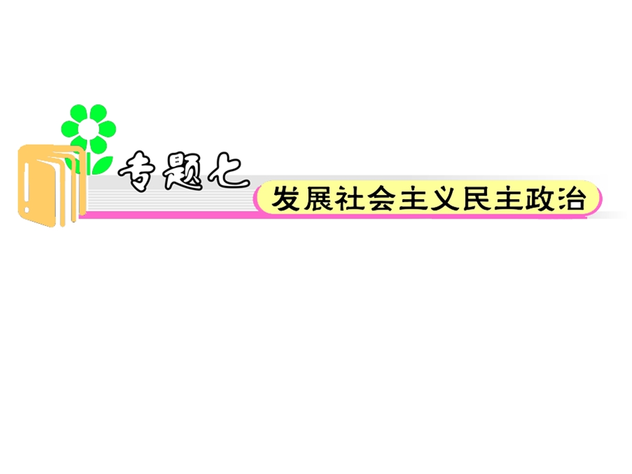 2012届高三政治二轮精品复习课件：专题7 发展社会主义民主政治（新人教必修2）.ppt_第1页