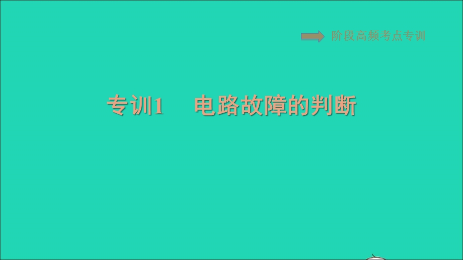 2021九年级物理全册 第19章 生活用电阶段高频考点专训1 电路故障的判断习题课件（新版）新人教版.ppt_第1页