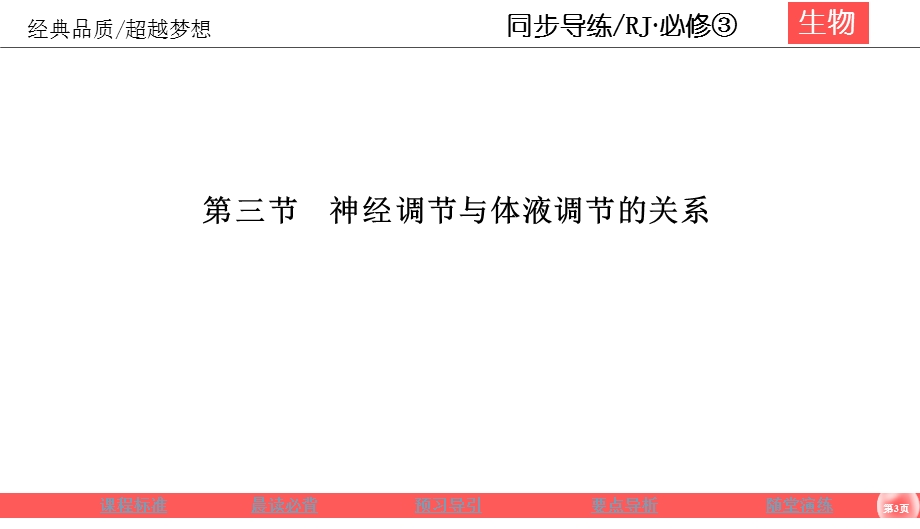 2019-2020学年人教版生物必修三同步导练课件：2-3 神经调节与体液调节的关系 .ppt_第3页