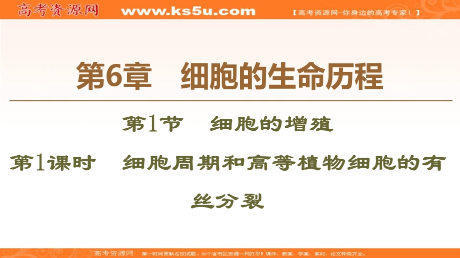 2019-2020学年人教版生物必修一课件：第6章 第1节　第1课时　细胞周期和高等植物细胞的有丝分裂 .ppt_第1页