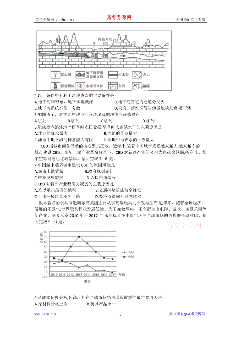 五岳联考·河南广东等省2020届高三普通高等学校招生全国统一考试4月联考文综试题 WORD版含答案.doc_第2页