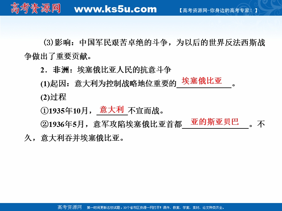 2020-2021学年人教版历史选修3课件：3-2 局部的反法西斯斗争 .ppt_第3页