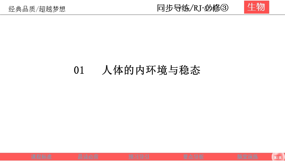 2019-2020学年人教版生物必修三同步导练课件：1-1 细胞生活的环境 .ppt_第2页