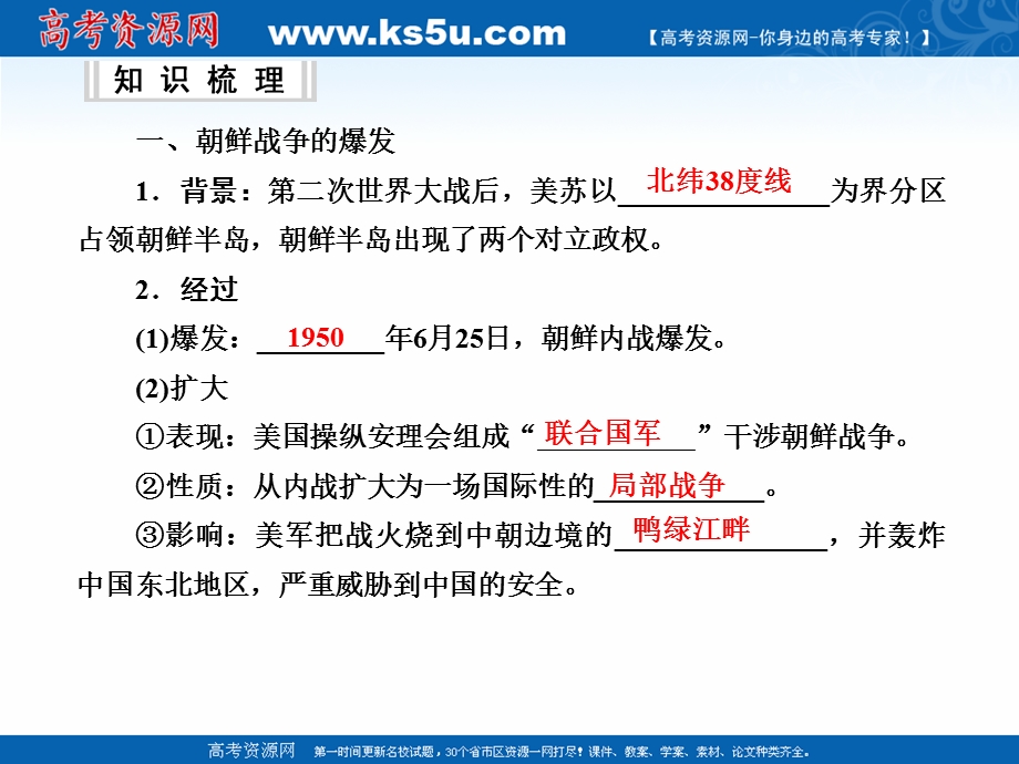 2020-2021学年人教版历史选修3课件：5-1 朝鲜战争 .ppt_第3页