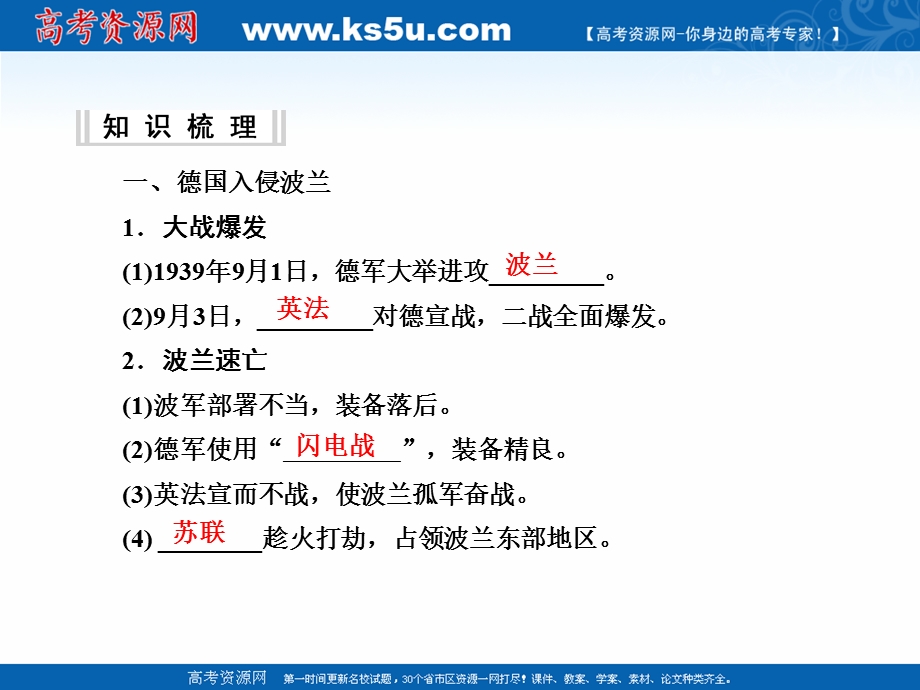 2020-2021学年人教版历史选修3课件：3-4 第二次世界大战的全面爆发 .ppt_第2页