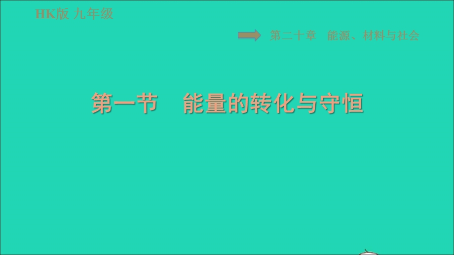 2021九年级物理全册 第二十章 能源、材料与社会 20.1能量的转化与守恒习题课件（新版）沪科版.ppt_第1页