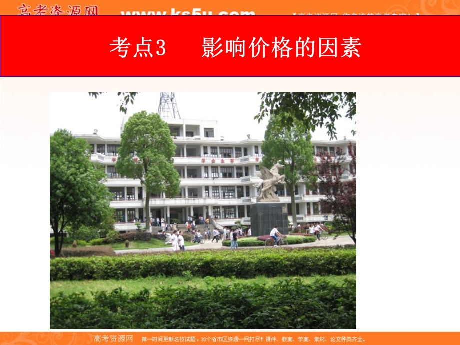 2012届高三政治复习课件：考点3 影响价格的因素.ppt_第1页