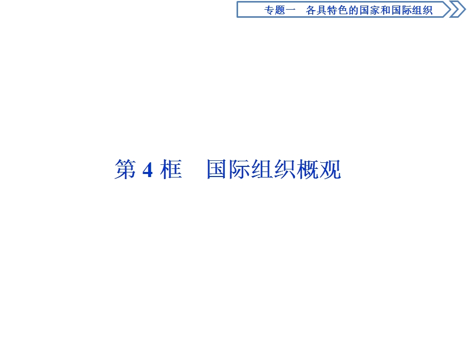 2019-2020学年人教版高中政治选修三课件：专题一　第4框　国际组织概观 .ppt_第1页