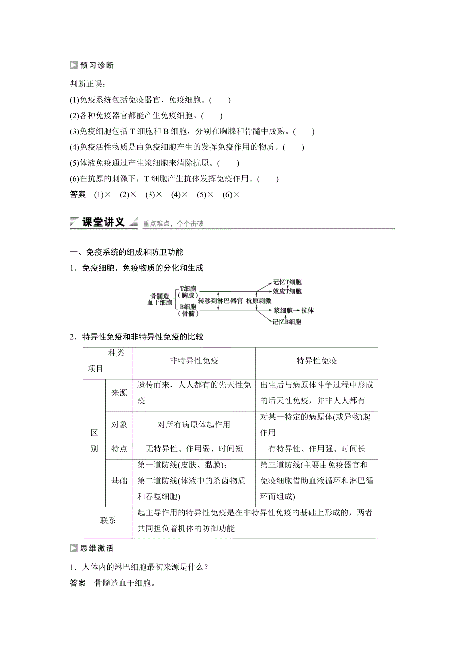 2018版高中生物人教版必修三学案：2-4 免疫调节（Ⅰ） WORD版含答案.docx_第2页