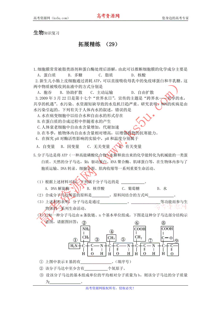 11-12学年 高一生物 拓展精练29.doc_第1页