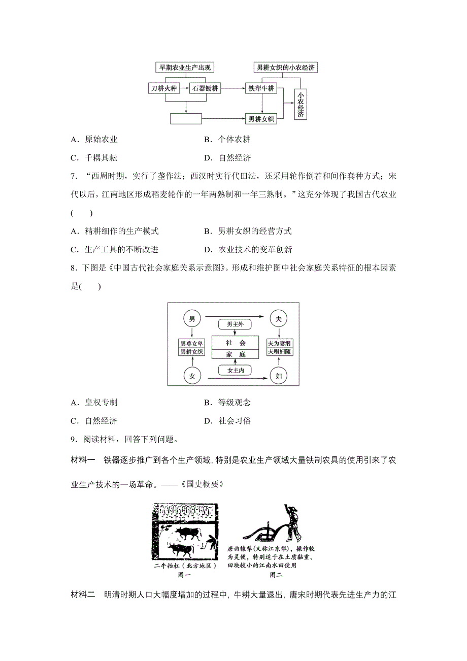 2015-2016学年高一历史人教版必修2练习：第1课 发达的古代农业 WORD版含解析.docx_第2页