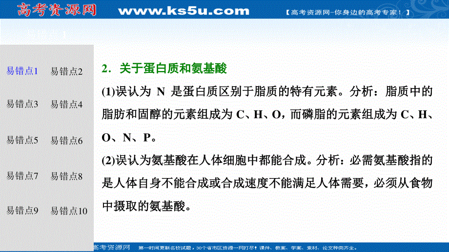 2017届高三生物（人教版）高考二轮复习（书讲解课件）第二部分专题三　易错易混要辨清 （共72张PPT）.ppt_第3页