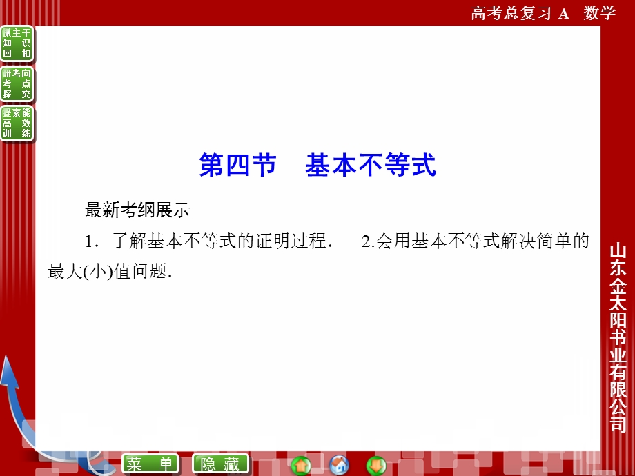 2016届高三数学人教A版文科一轮复习课件 第六章 不等式、推理与证明 6-4.ppt_第1页