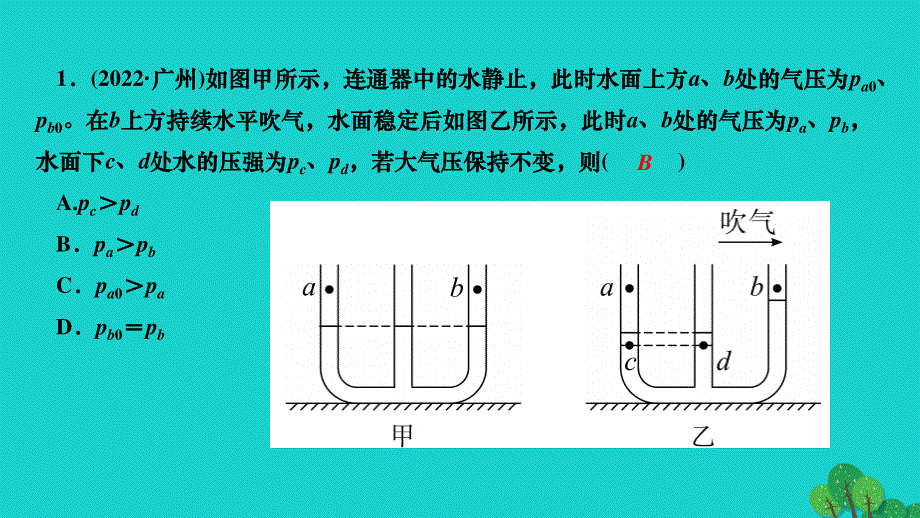 2022九年级物理全册 期末复习题七 压强和浮力作业课件（新版）新人教版.ppt_第3页