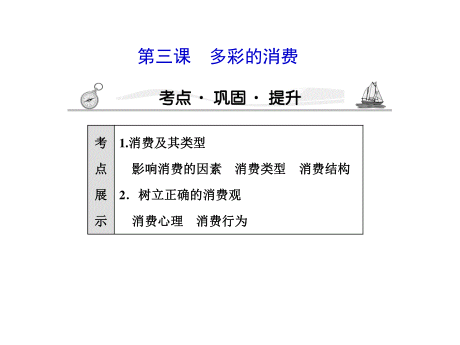 2012届高三政治课堂一轮复习课件：1.3多彩的消费（新人教必修1）.ppt_第1页