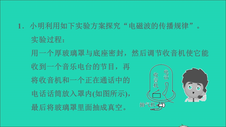 2022九年级物理下册 第十七章 电磁波全章高频考点专训 专训1 与电磁波传播相关的探究习题课件 鲁科版五四制.ppt_第3页