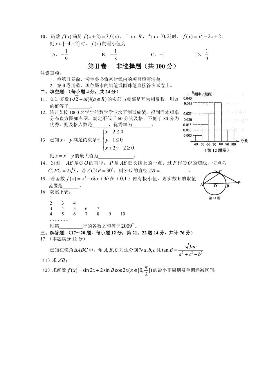 [原创]2011届高考文科数学临考练兵测试题17.doc_第2页