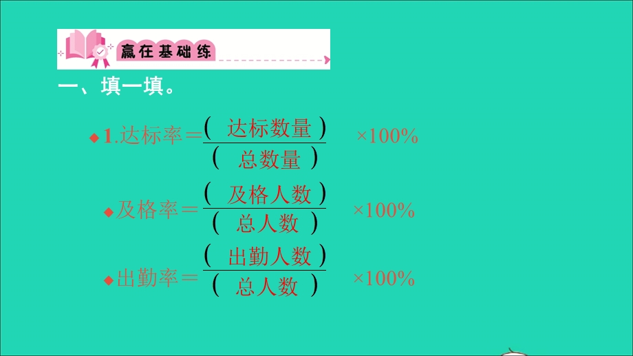 2021六年级数学上册 第六单元 百分数(一)第2课时 小数、分数化成百分数习题课件 新人教版.ppt_第2页