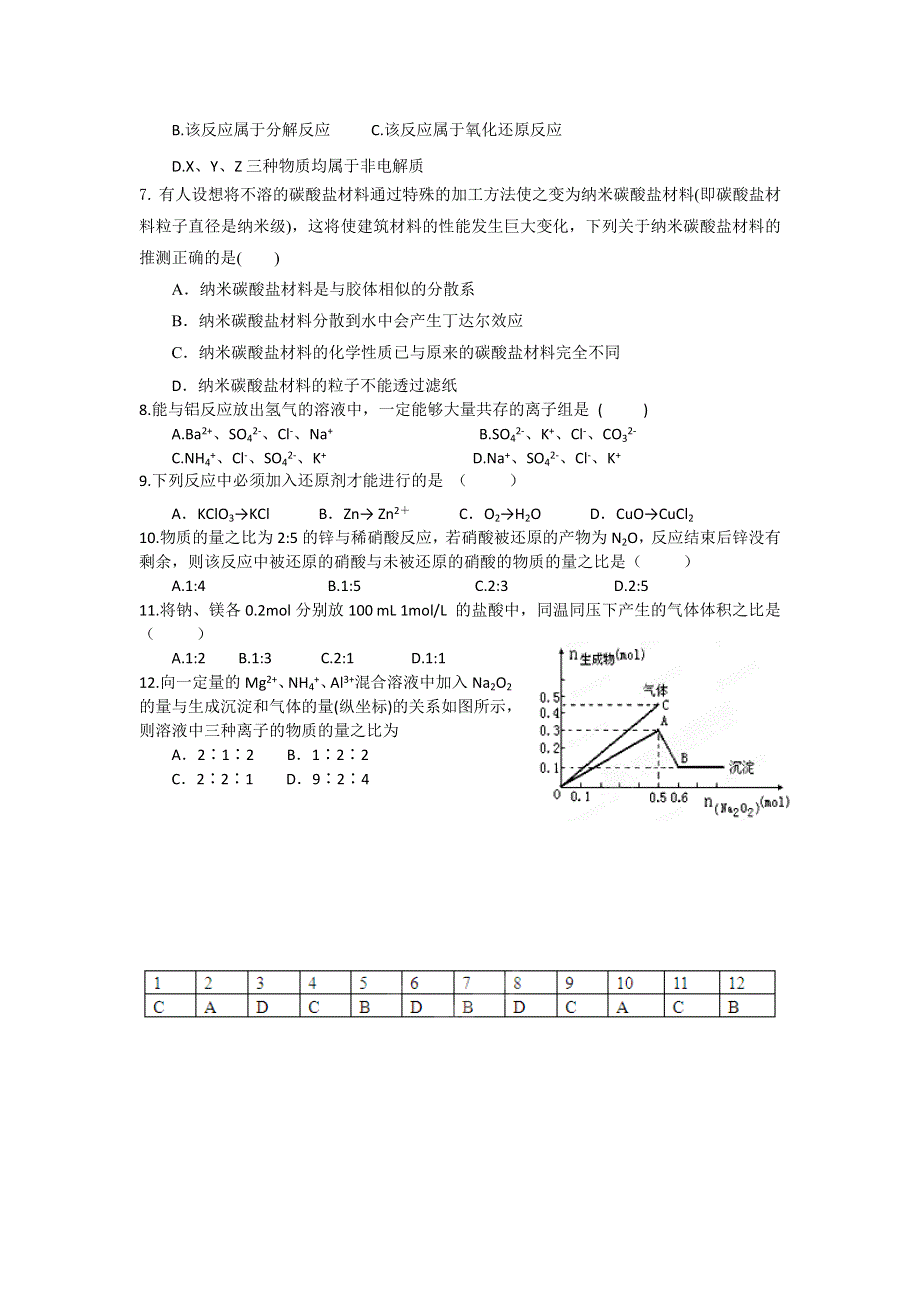 11-12学年高一化学复习 化学精练3.doc_第2页