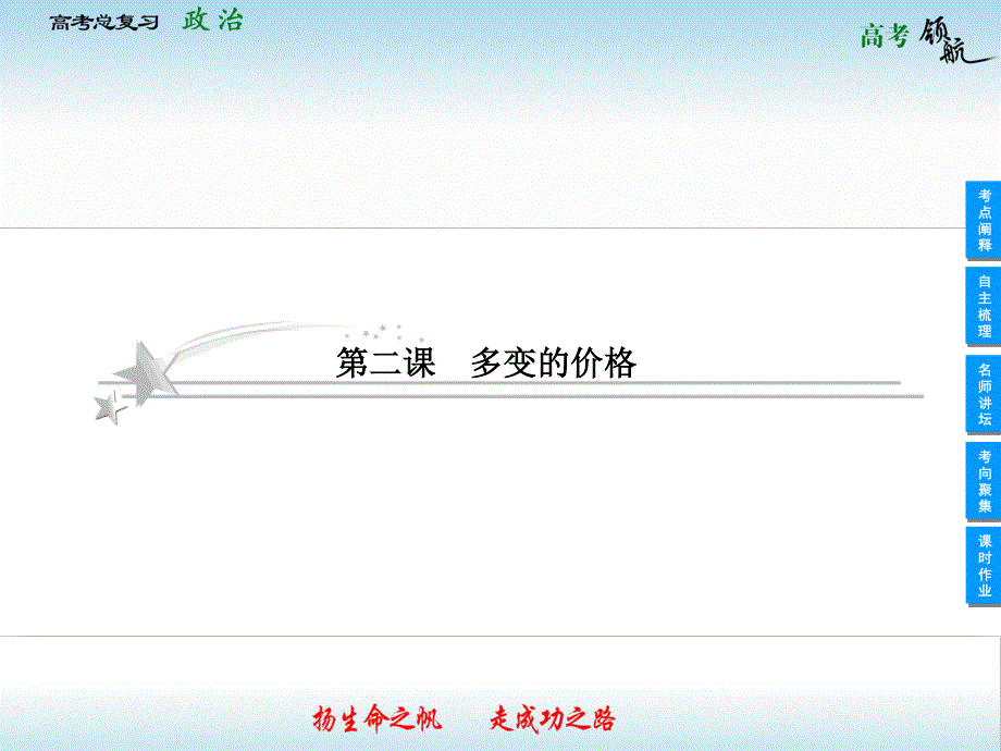 2013届高三政治一轮复习课件：1.2多变的价格（新人教必修1）.ppt_第1页