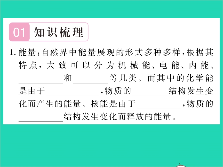 2022九年级物理全册 第二十章 能源、材料与社会 第一节 能量的转化与守恒第1课时 能量及其转化与转移习题课件（新版）沪科版.ppt_第2页