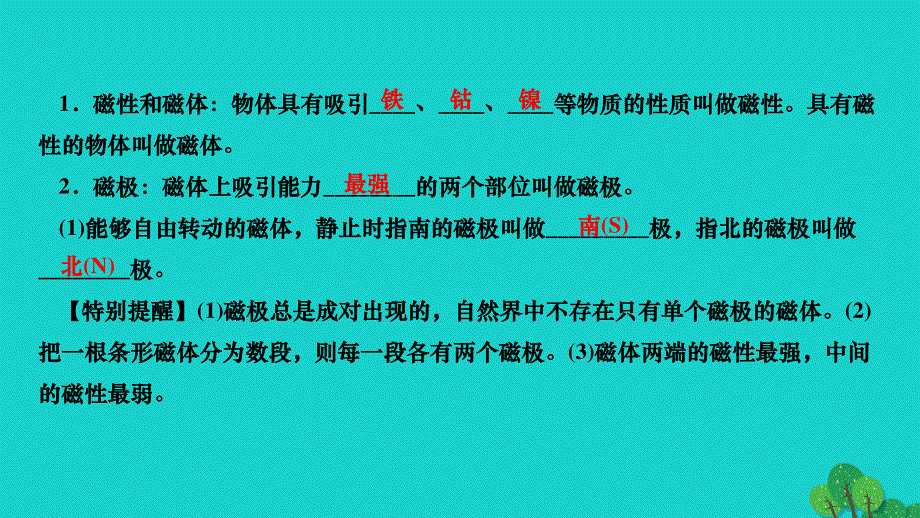 2022九年级物理全册 第二十章 电与磁第1节 磁现象 磁场 第1课时 磁现象作业课件（新版）新人教版.ppt_第3页