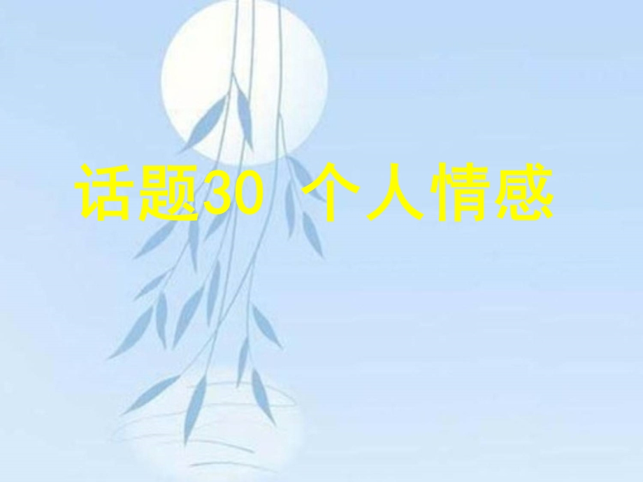 2019-2020学年人教版高中英语专题话题复习精华课件：选修6 话题30个人情感.ppt_第1页